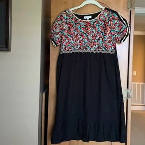 THML black and floral dress